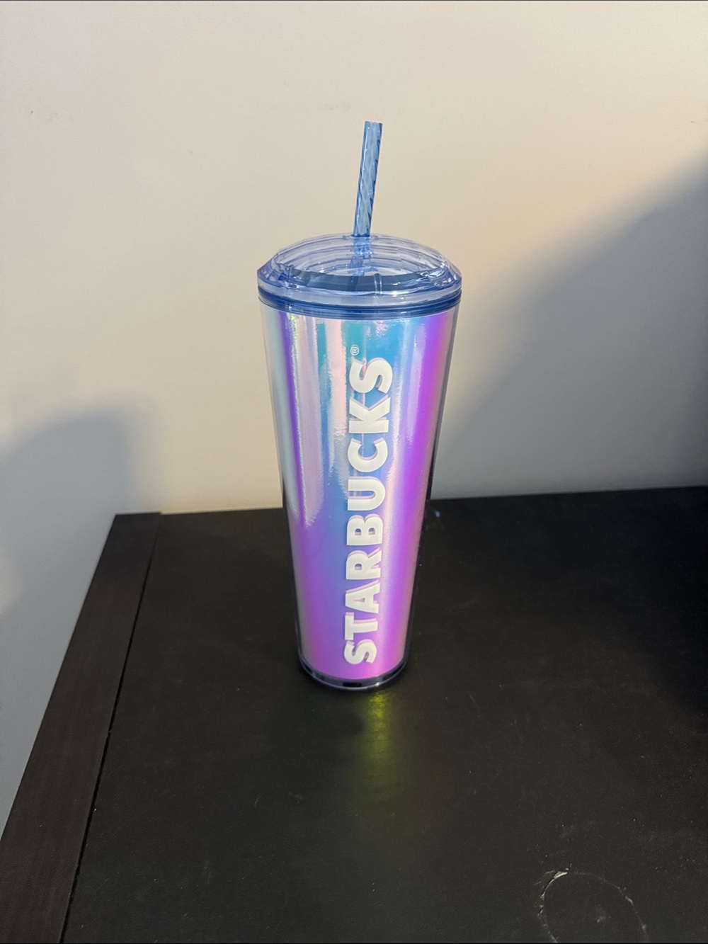 Starbucks Iridescent Blue-Purple Tall Tumbler with Straw